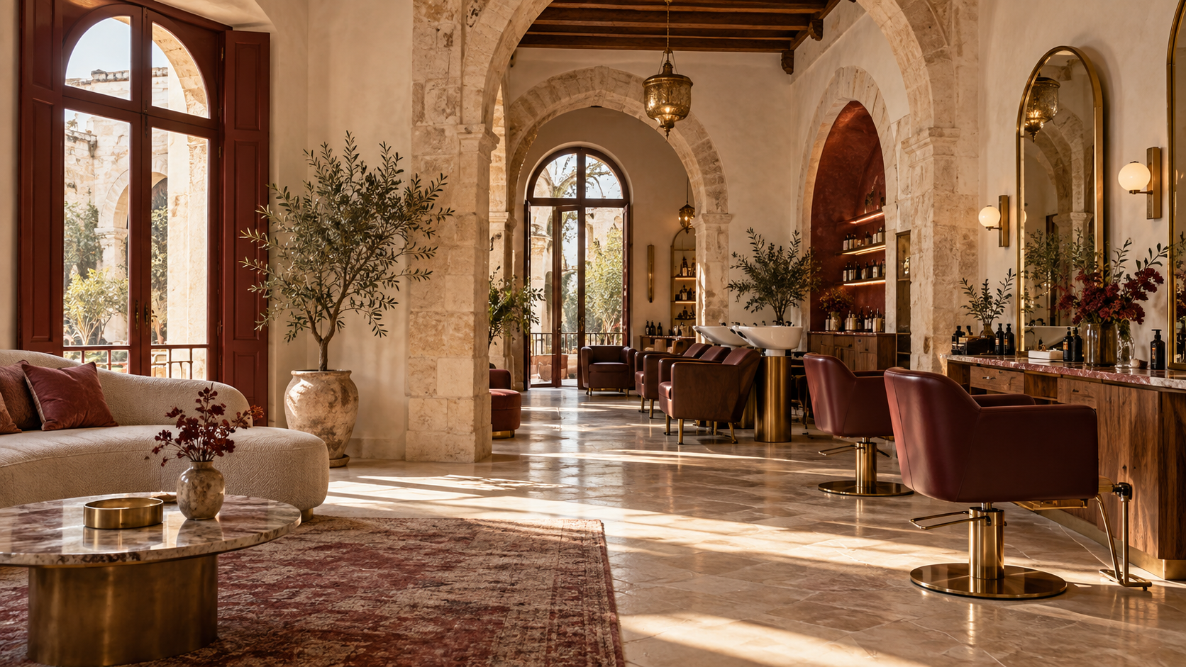 Elegant Lebanese heritage inspired beauty salon interior